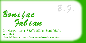 bonifac fabian business card